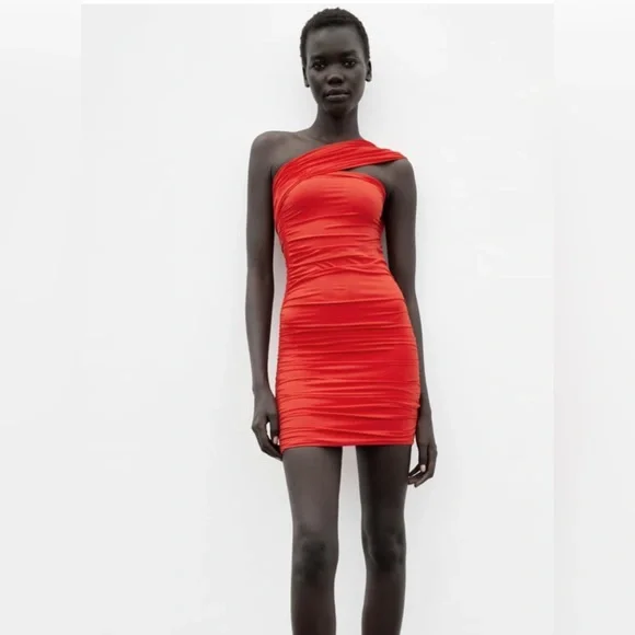 Zara GATHERED STRAPLESS FITTED DRESS Size Small - Picture 1 of 5